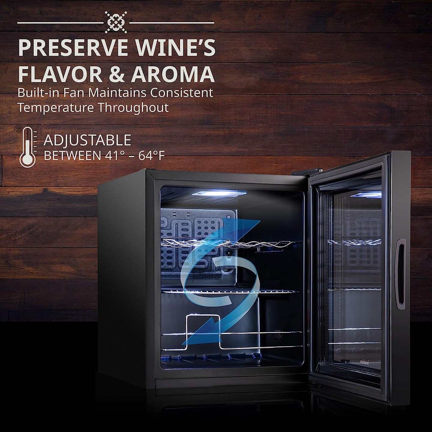 Ivation 12-Bottle Wine Cooler, Compact Freestanding Wine Fridge with Lock