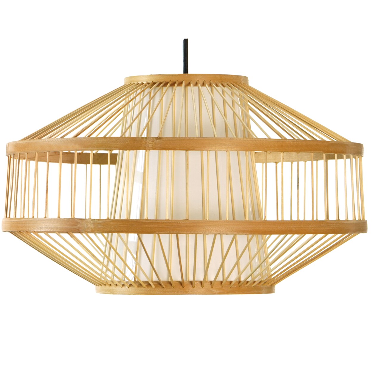 Modern Bamboo Lantern Pendant Light Shade Medium Small Rattan Hanging Lamp