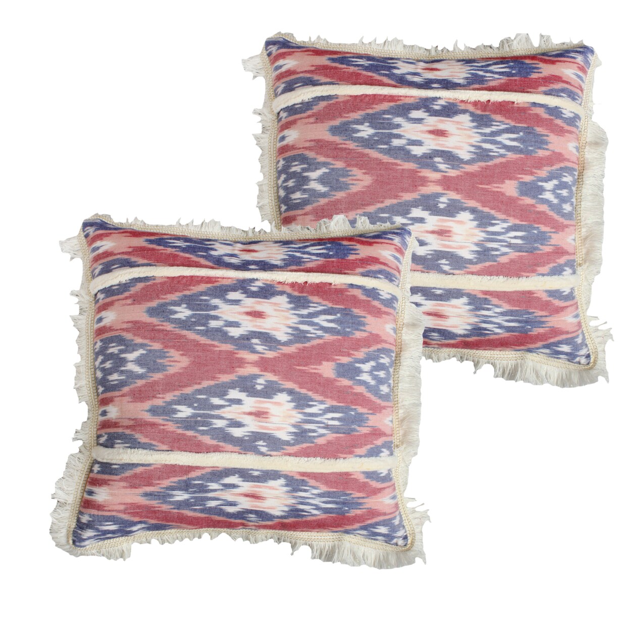 18x18 Square Cotton Accent Throw Pillows-Set of 2-Multicolor