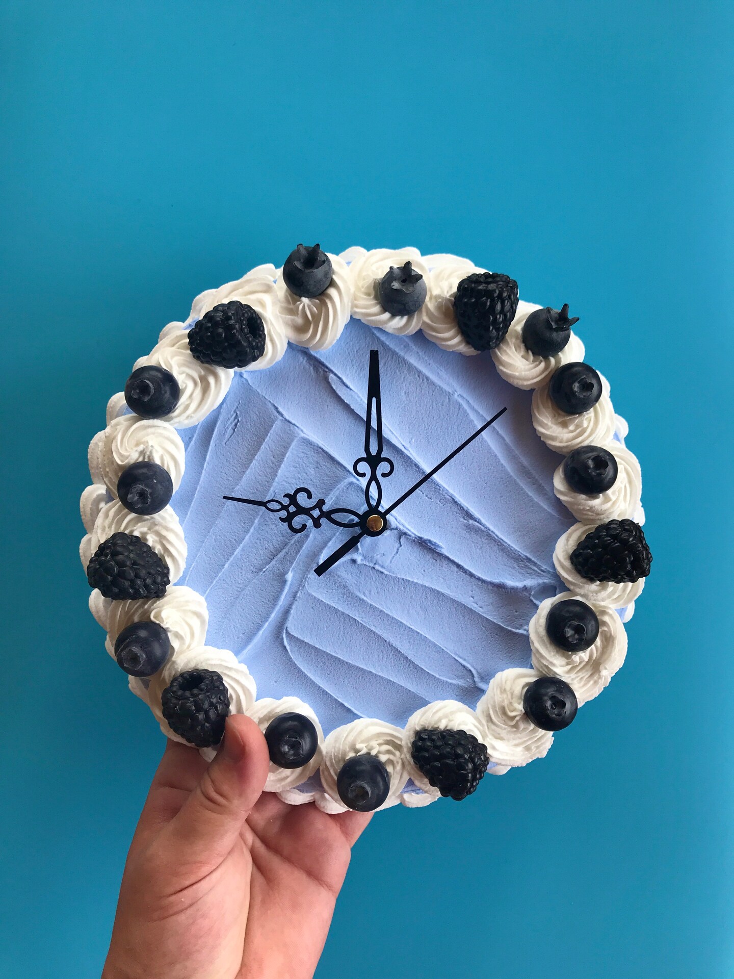Blueberry Cake Clock, Decorative Wall Clock, Y2k aesthetic home decor