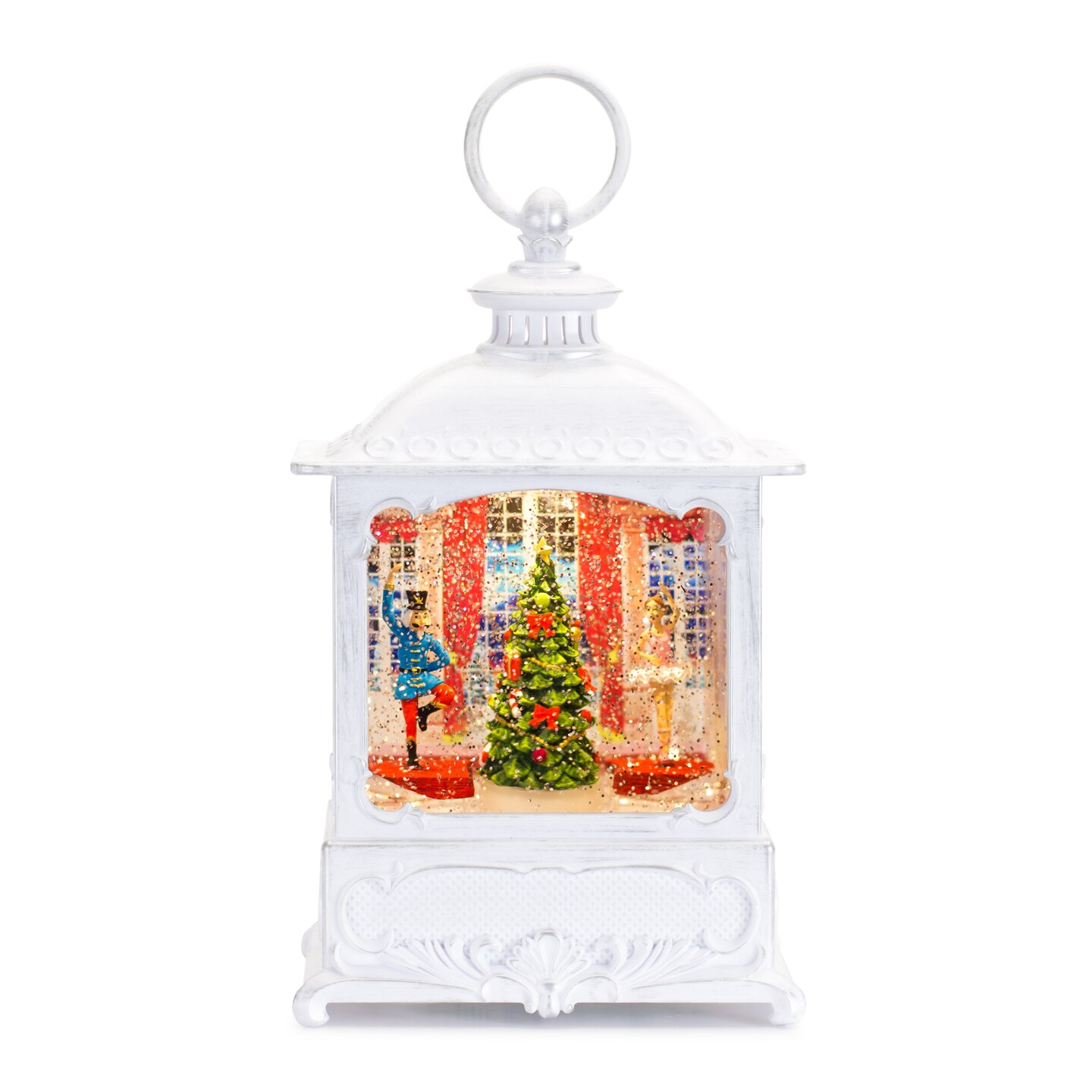 Melrose 10&#x22; Pre-Lit Nutcracker Ballet Christmas Snow Globe Lantern Tabletop Decoration