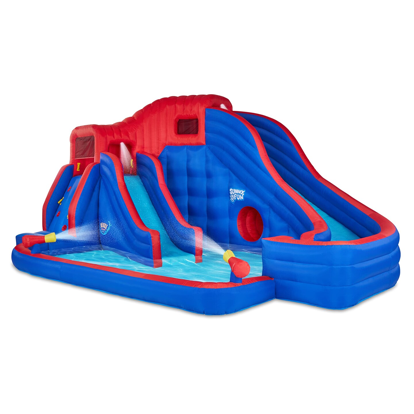 Sunny &#x26; Fun Inflatable Kids Backyard Water Slide Park w/Slides &#x26; Pool