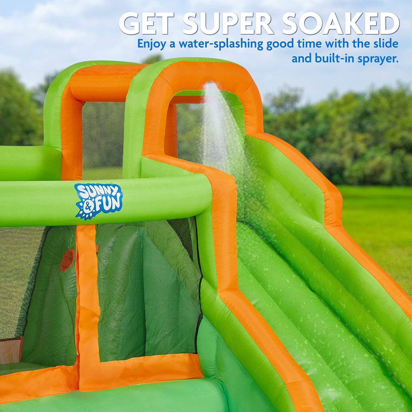 Sunny &#x26; Fun Small Inflatable Kids Backyard Water Slide Park