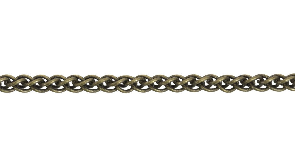 Chain - Wheat 3mm Antique Brass Plated (Foot) -