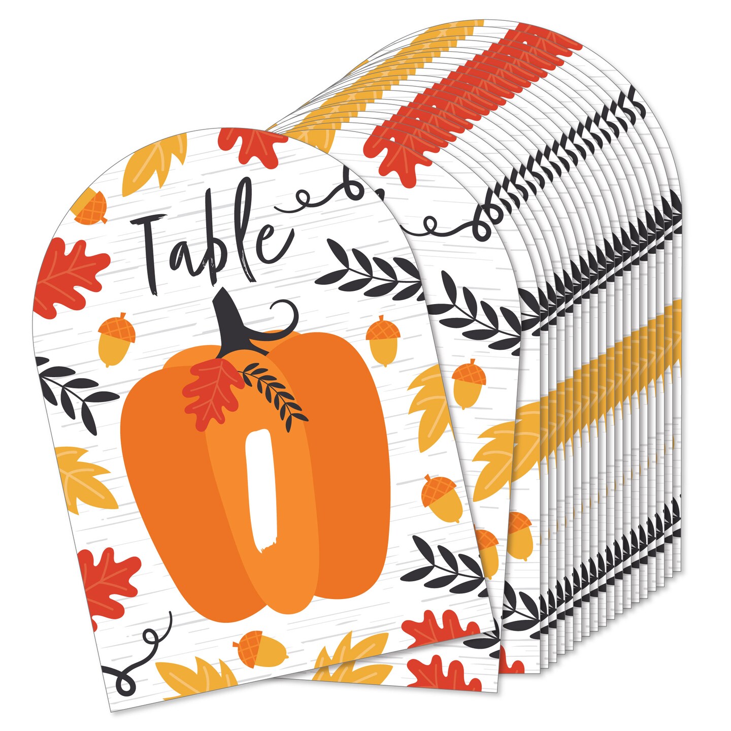 Big Dot of Happiness Fall Pumpkin - Halloween or Thanksgiving Party Double-Sided 5 x 7 inches Cards - Table Numbers - 1-20