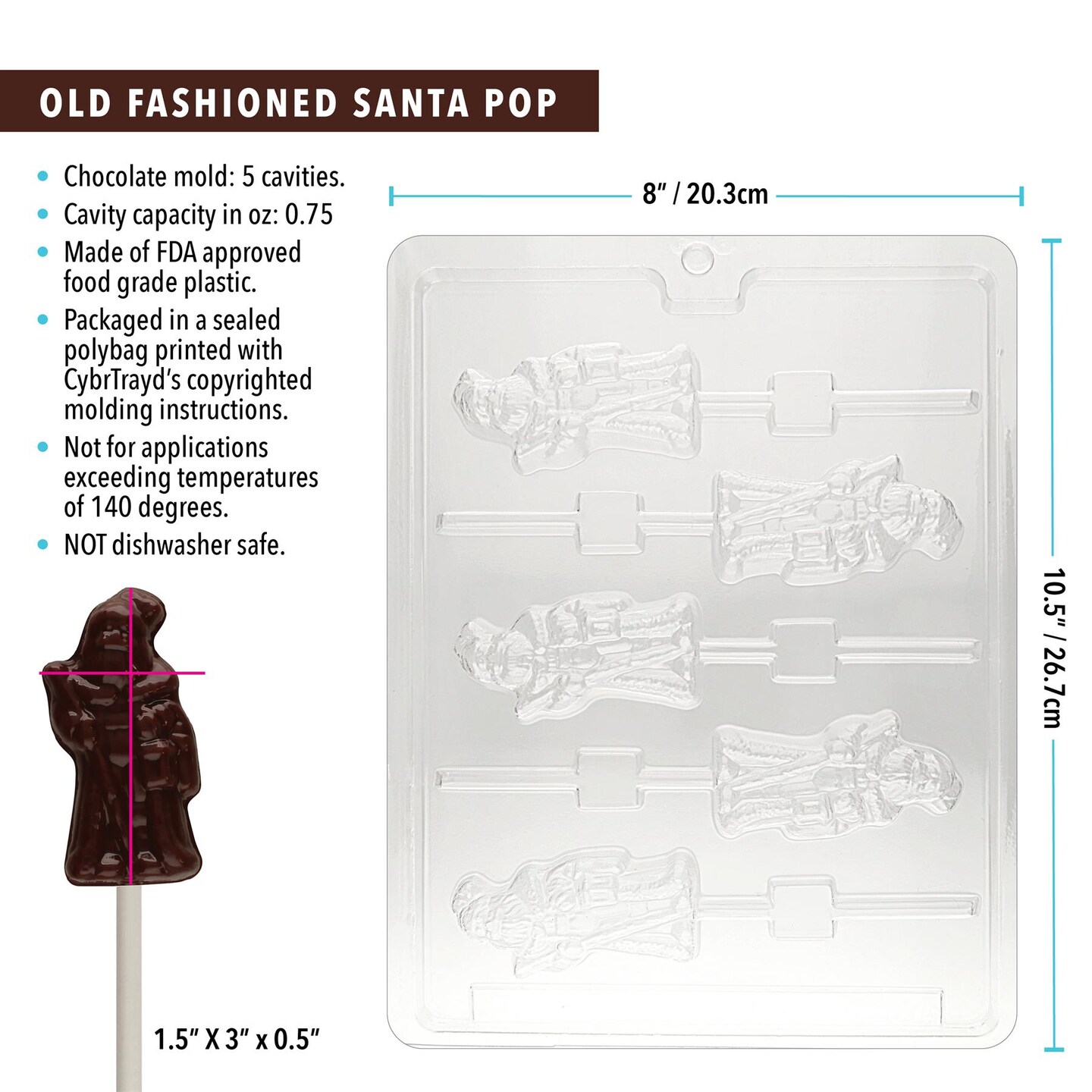 Chocolate Mold Old Fashioned Santa Pop