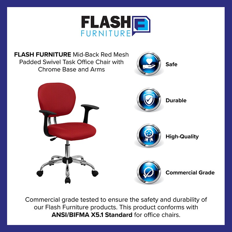 Flash Furniture Red Mid-Back Task Chair