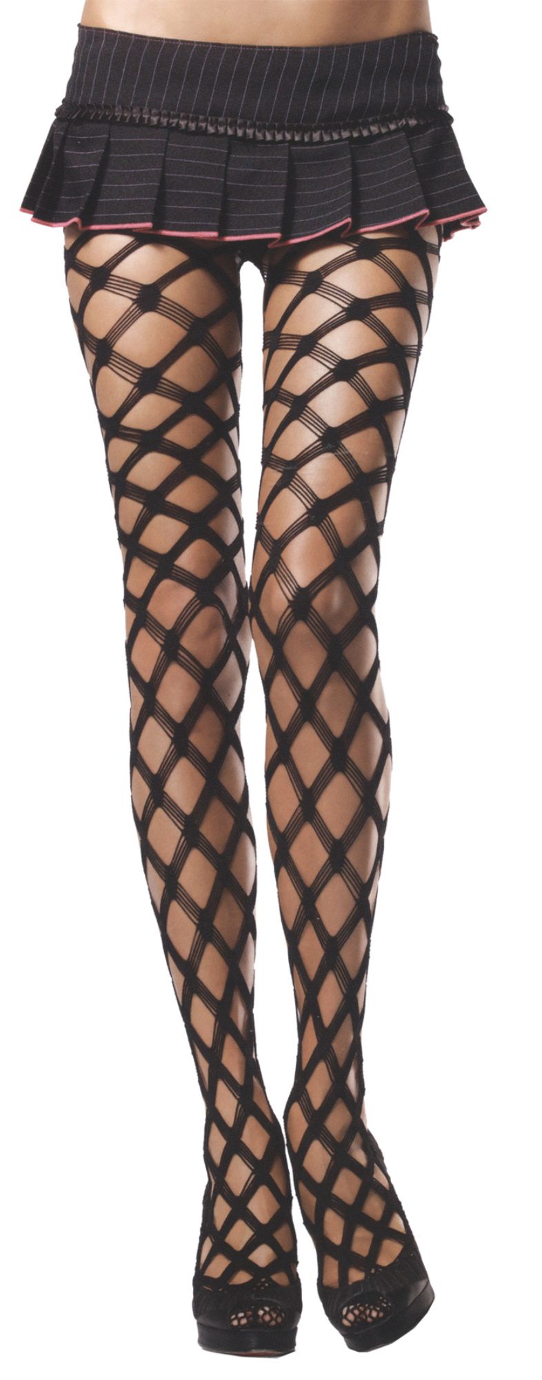 The Costume Center Black Hardcore Fishnet Pantyhose Women Adult Halloween Costume - One Size