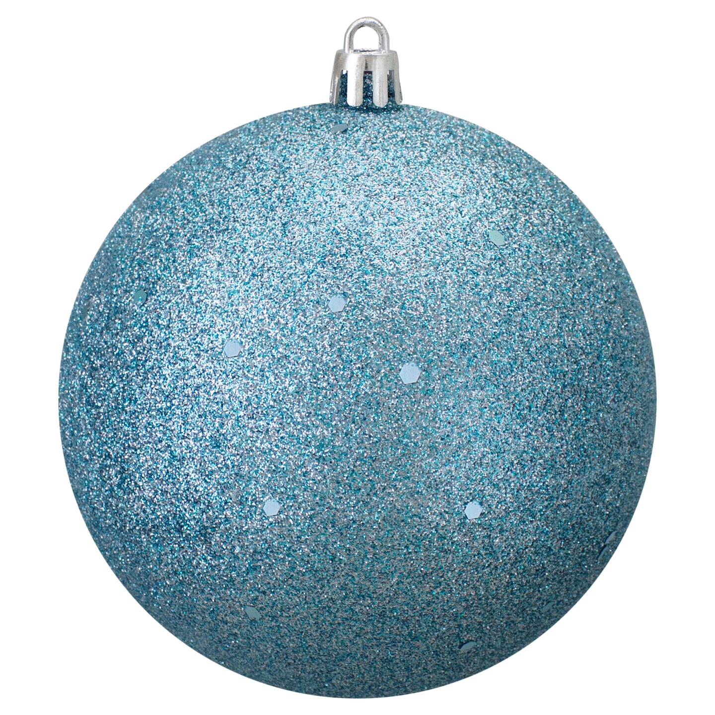 Northlight Holographic Glitter Turquoise Blue Shatterproof Christmas Ball Ornament 4&#x22; (100mm)