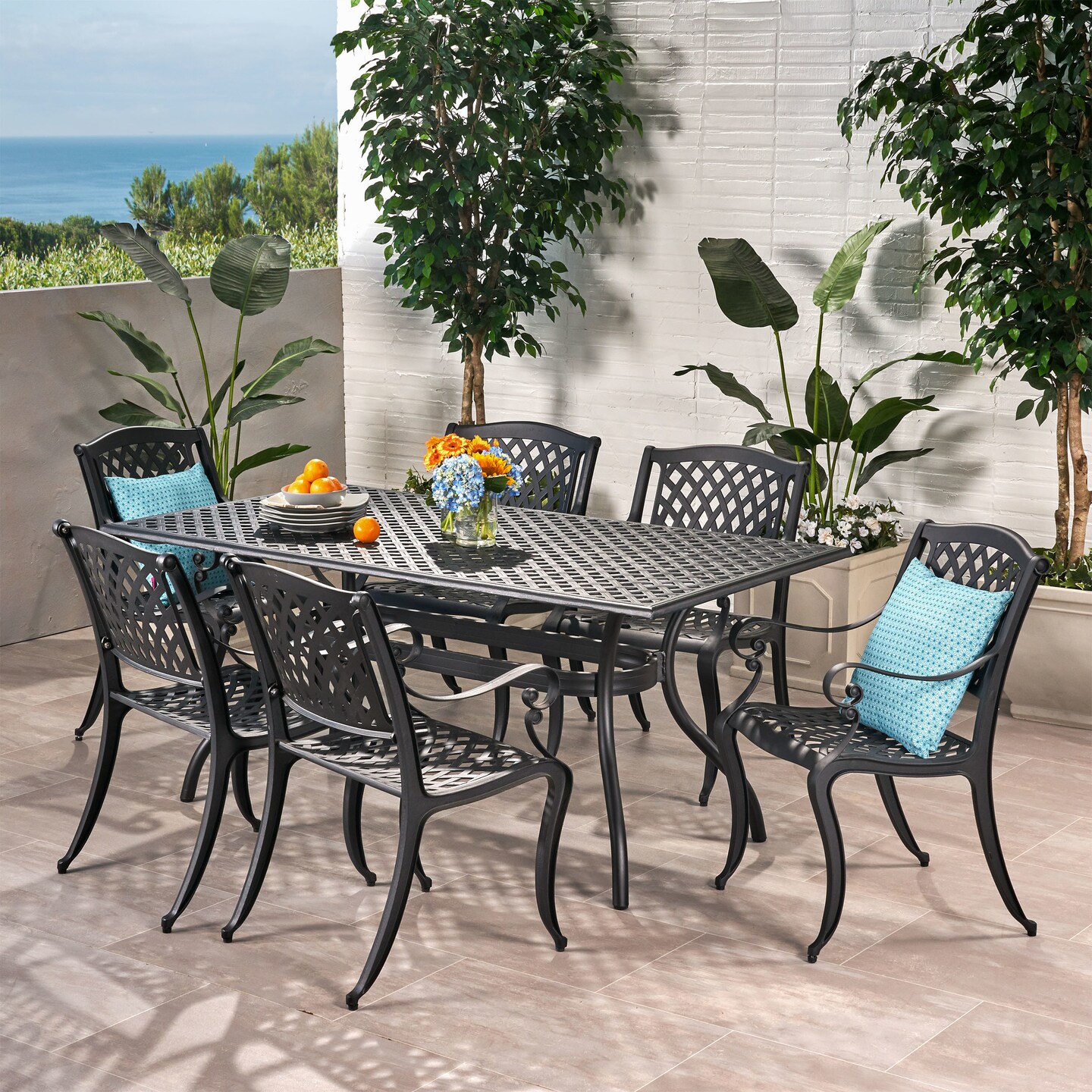 Cast aluminum dining set 7 piece 2025