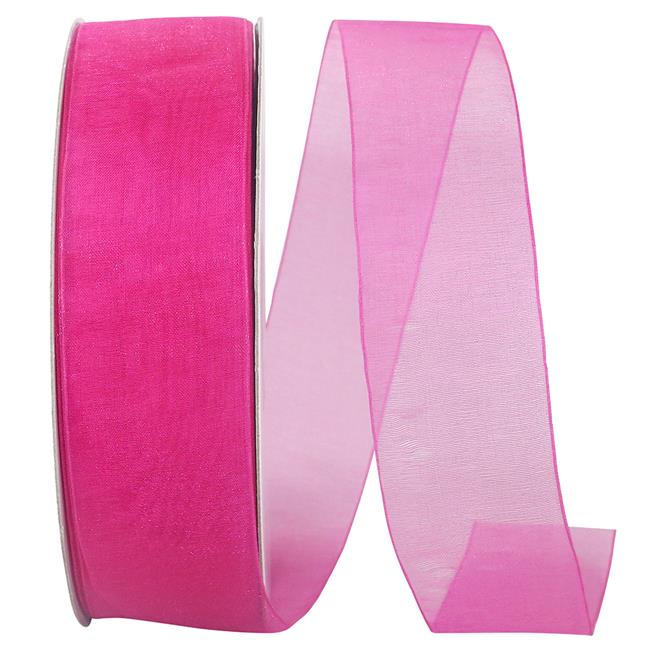 Reliant Ribbon 25621-175-09C 1.5 in. 100 Yards Chiffon Mono Sheer Ribbon&#x26;#44; Shocking Pink
