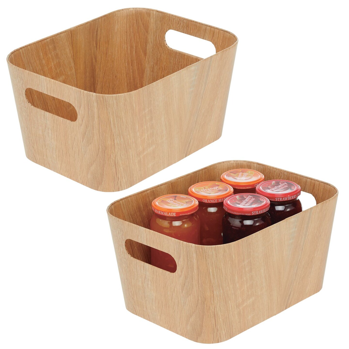 mDesign Kitchen Food Storage Organizer Bin, 2 Pack