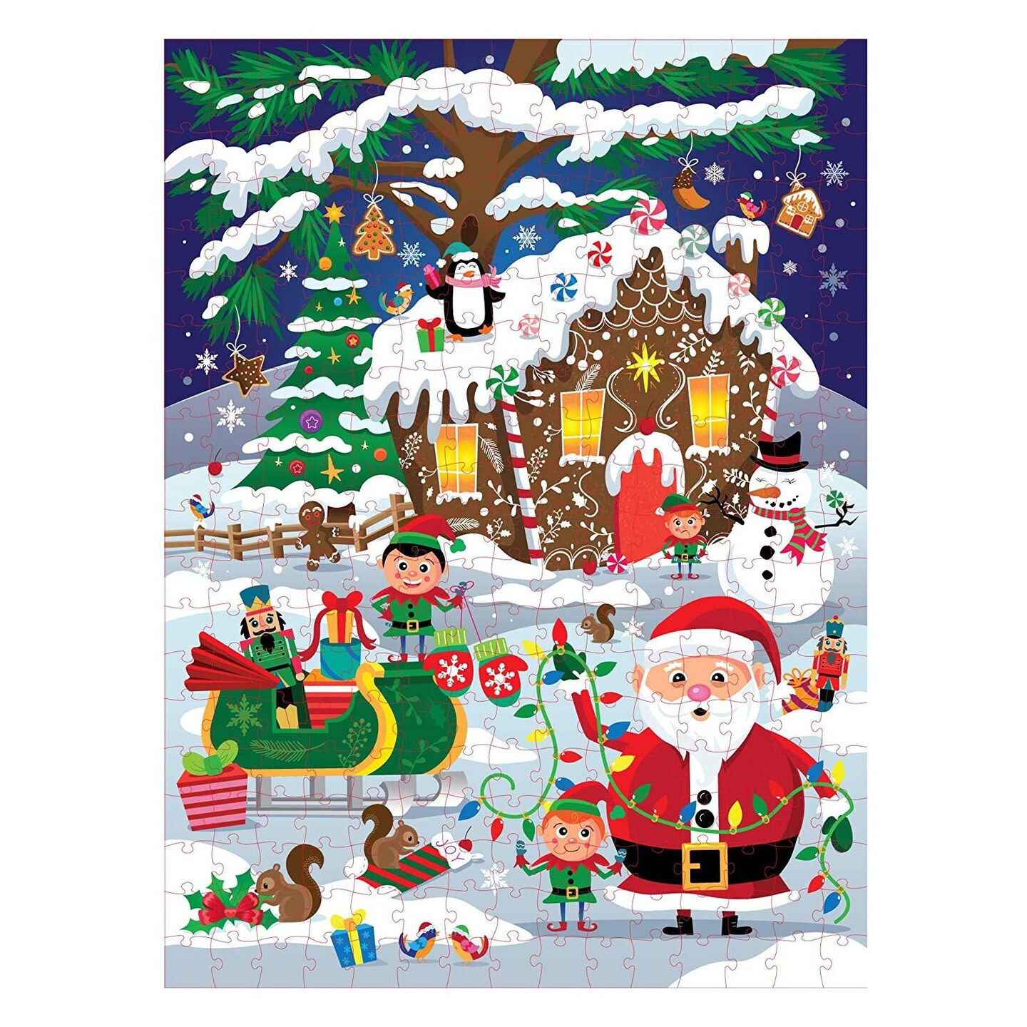 300 Pieces Christmas Puzzles for Family, 20x27 inches Large Winter Wonderland Jigsaw Puzzle for Adults & Seniors Holiday
