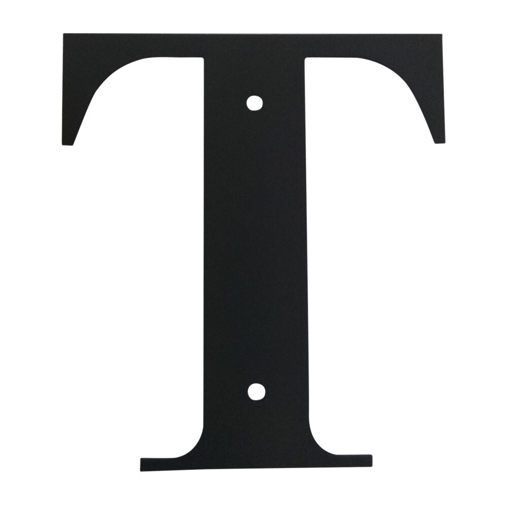 Village Wrought Iron Wall Decor with Metal Crafted Letter T, Small, Black