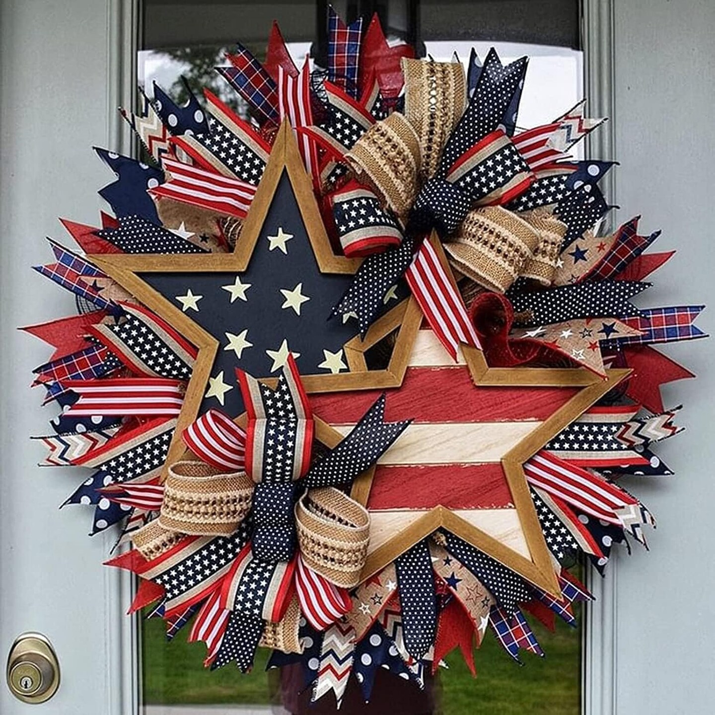 Patriotic Independence Day Wreath and 4th of July Wreaths for Front Doors