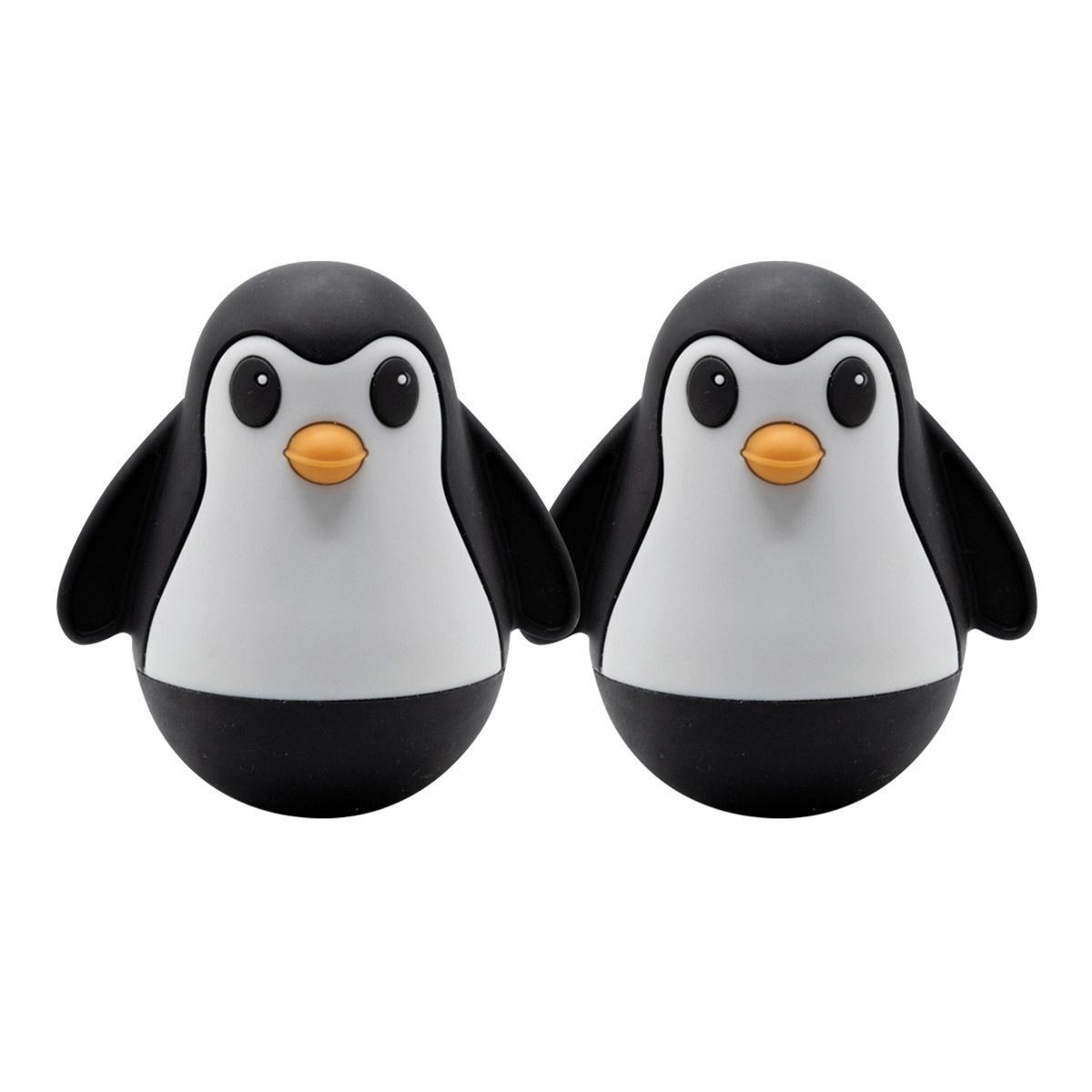 Jellystone Designs Silicone Penguin Wobble with Chimes - Set of 2