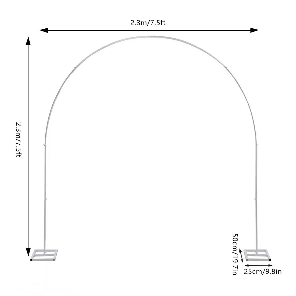 Flower Decor Frame Stand Wedding Arch Rack Arch White Party Backdrop 7.5ft