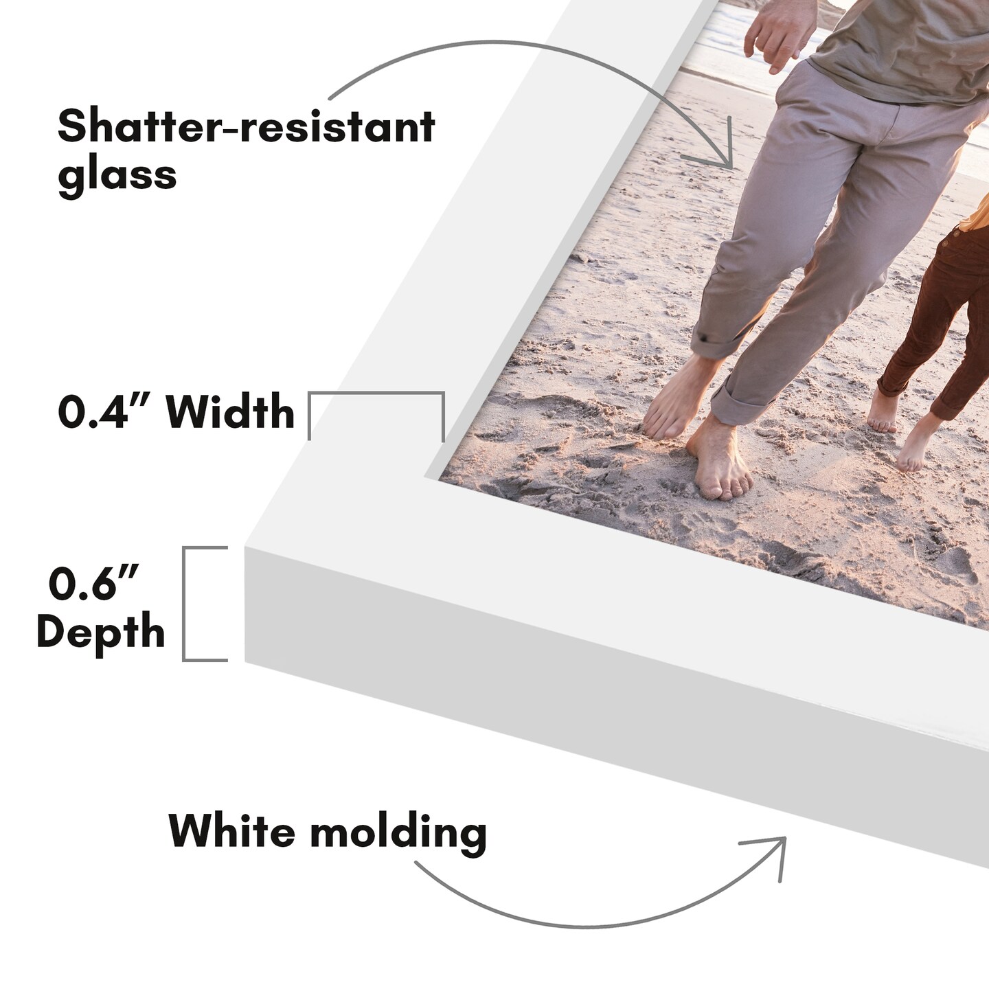 Americanflat Picture Frame - Modern Design, Shatter-Resistant Glass, Dual Sawtooth Hangers, Ideal for Home and Office Decor