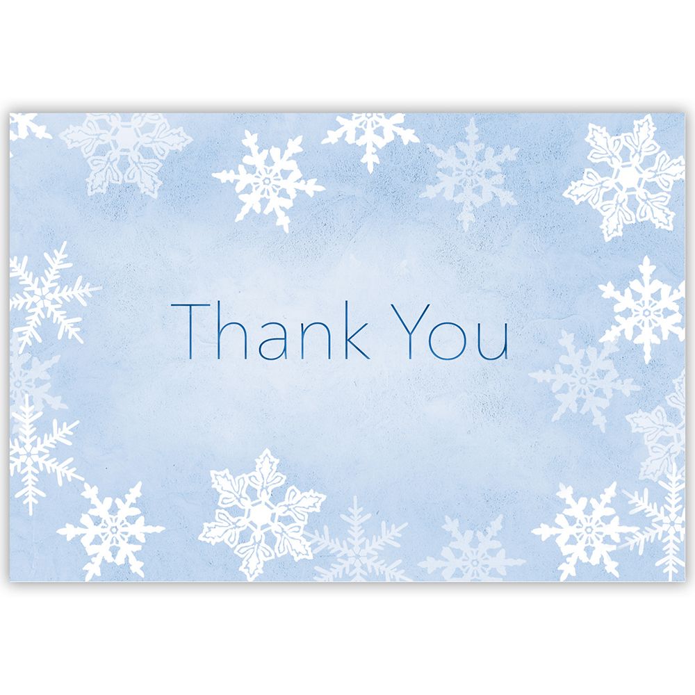 Great Papers! Merry Snowflake with Silver Foil Thank You Note Card, 4.875" x 3.375" (folded), 50 cards/50 envelopes