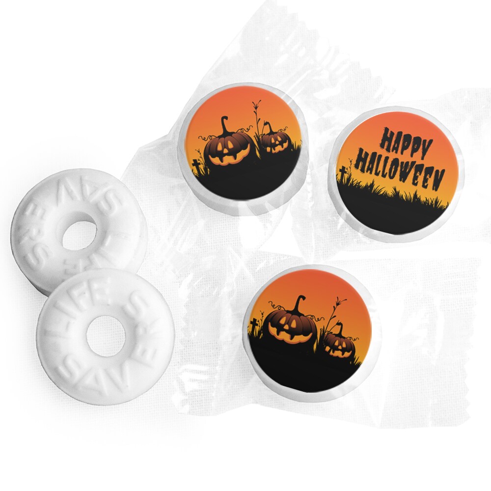 Halloween LifeSavers Mints Party Favors (Approx. 300 mints &#x26; 324 Stickers) by Just Candy - Fully Assembled - Pumpkins