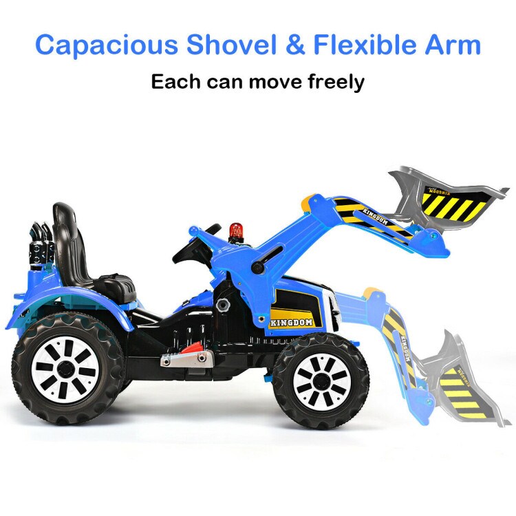 Iron Excavator with Adjustable Arm, Safety Belt, Battery Power and Educational Fun for Kids