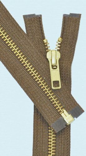 21&#x22; Medium Weight Jacket Zipper YKK #5 Brass ~ Separating ~ 161 Light Brown (1 Zipper/pack)