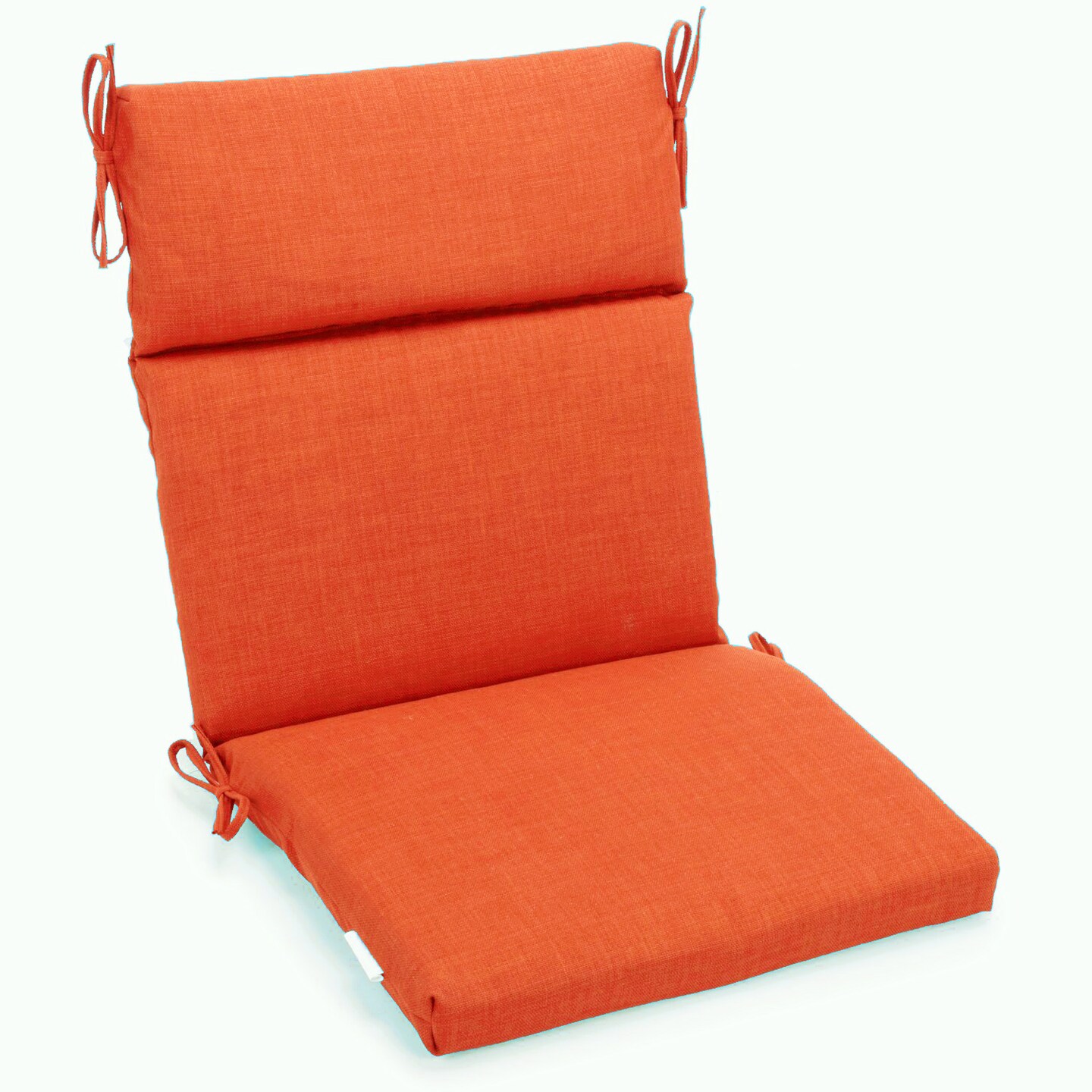 20-inch by 42-inch Spun Polyester Outdoor Squared Seat/Back Chair Cushion - Tangerine Dream