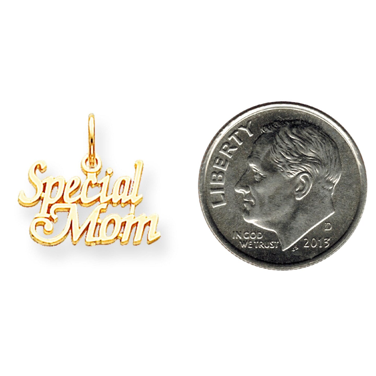 10K Yellow Gold Special Mom Charm Mother Jewelry New 15 X 21mm