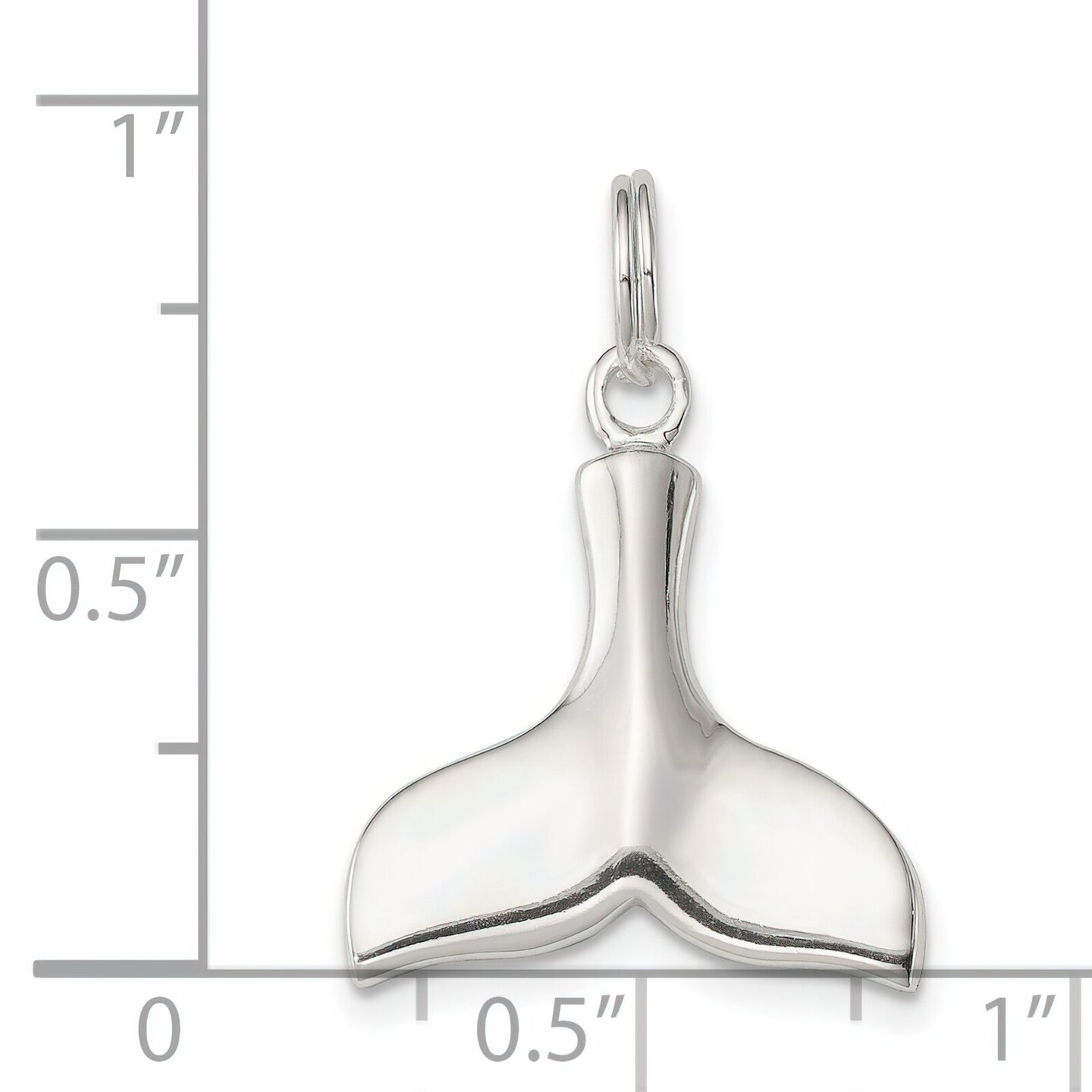 Sterling Silver Whale Tail Charm Pendant Jewelry 26mm x 18mm