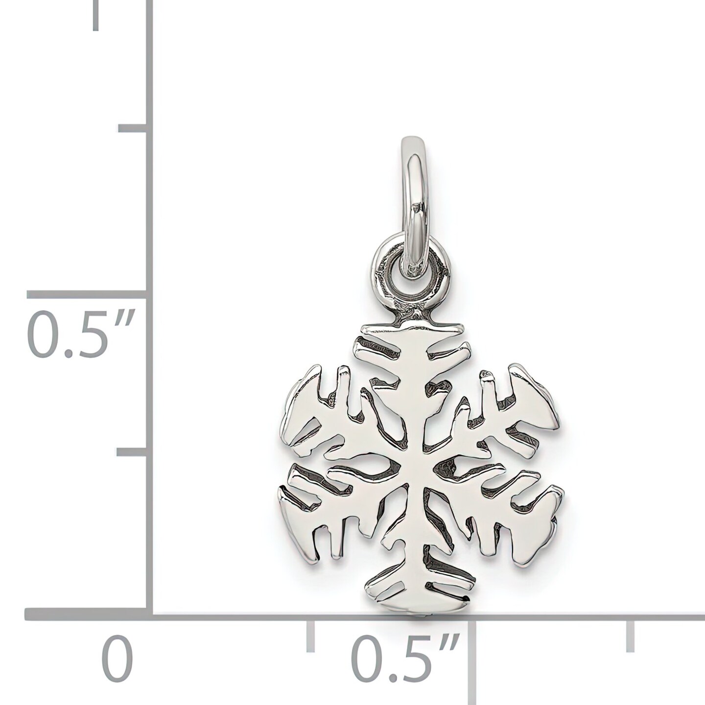 Sterling Silver Antiqued Snowflake Charm Christmas Jewerly 20mm x 11mm