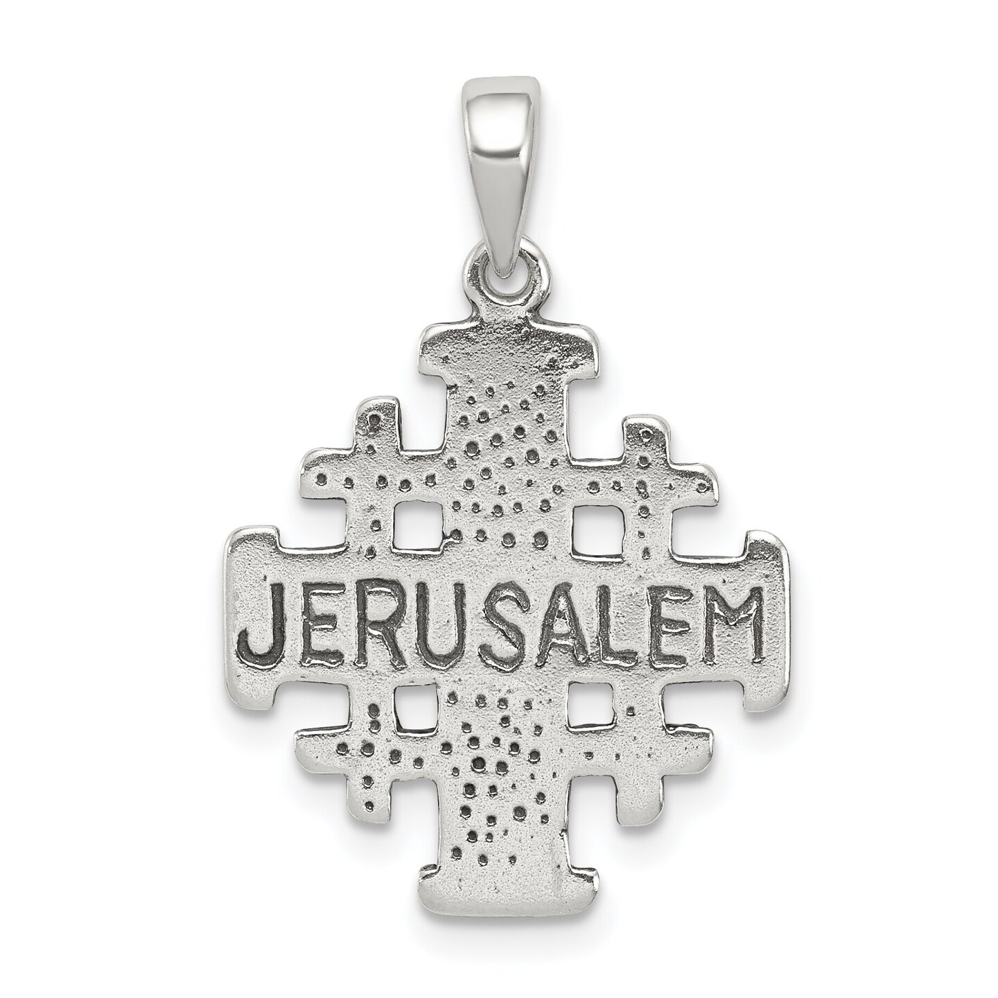 Sterling Silver Jerusalem Cross Charm Jewelry 29mm x 18mm