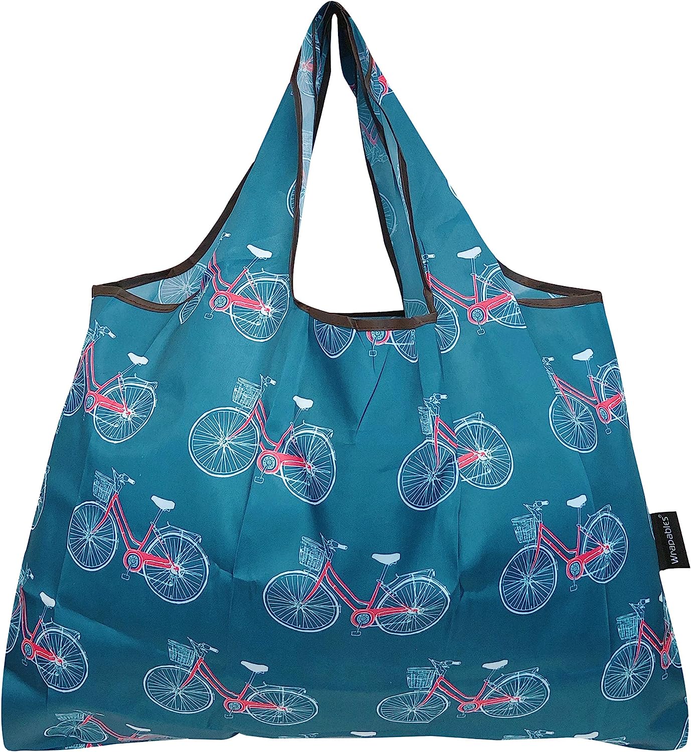 Wrapables Large Foldable Tote Nylon Reusable Grocery Bags, 4 Pack