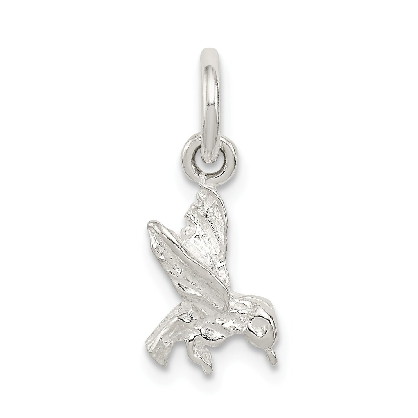 Sterling Silver Hummingbird Charm Pendant Bird Jewelry 12 X 8mm