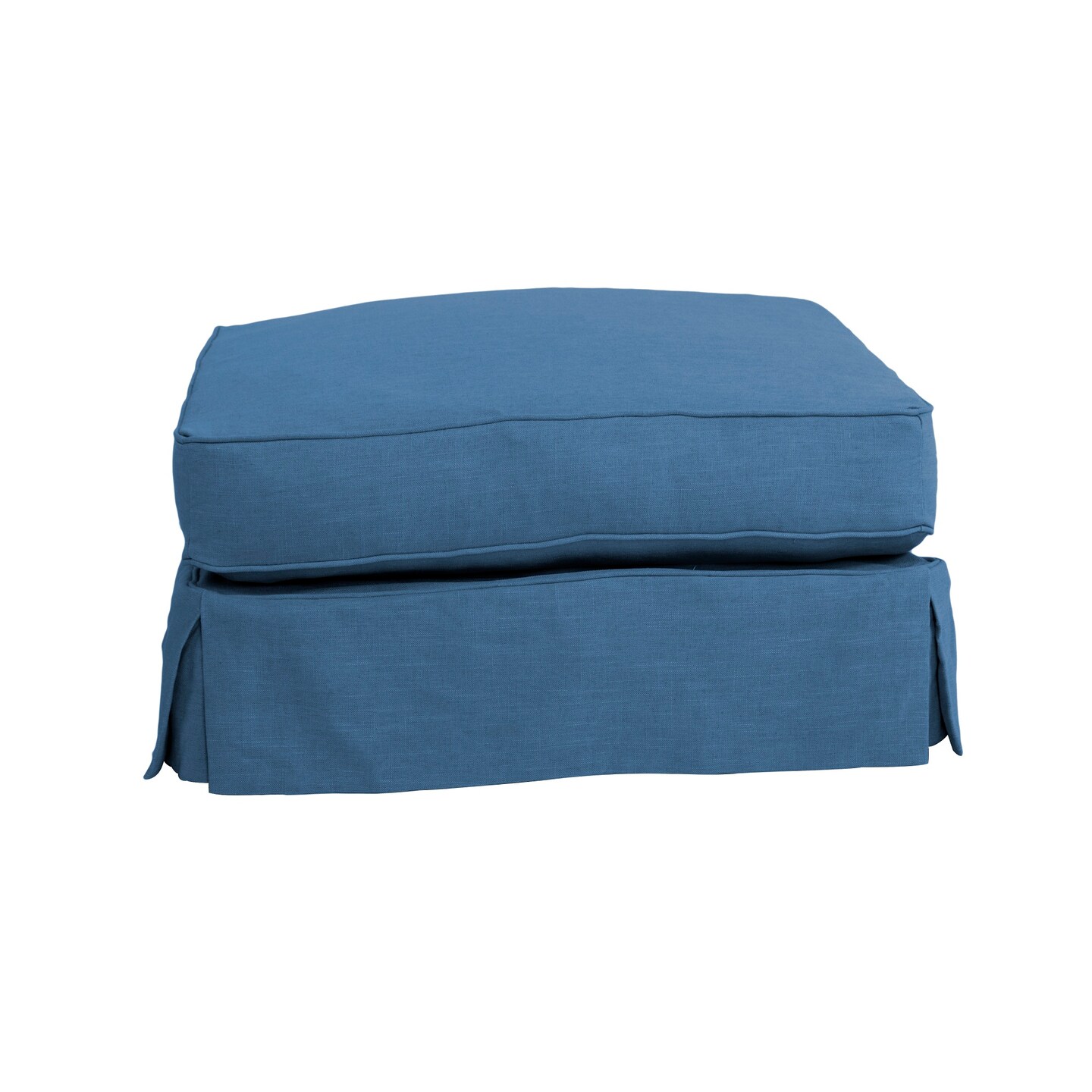 The Hamptons Collection Sunset Trading Americana Slipcover for Rectangular Ottoman | Indigo Blue