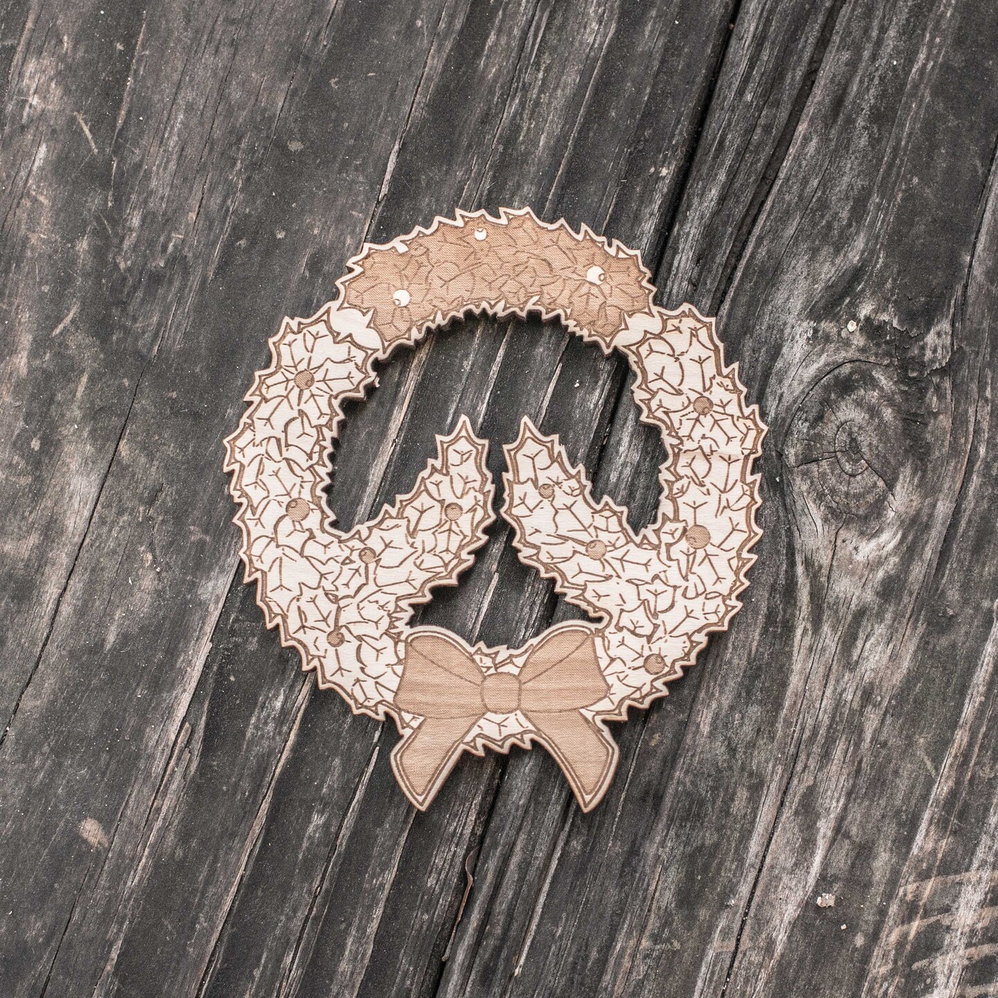 Ornament - OverWreath - Raw Wood 4x4in Ornament - OverWreath - Raw Wood 4x4in
