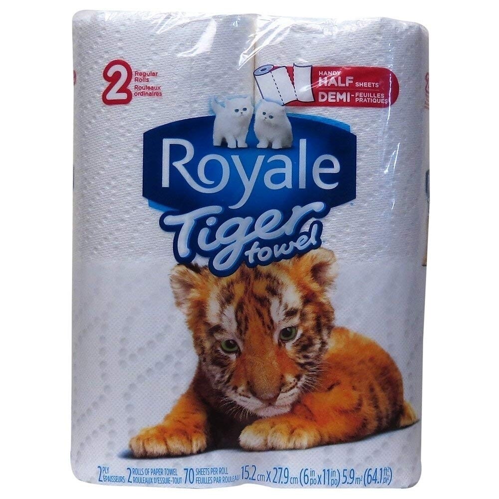 Royale 2-Ply Tiger Towel Handy Half Sheets Paper Towel 572030