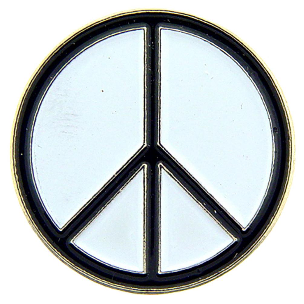 Peace Sign Pin Black &#x26; White 1&#x22;