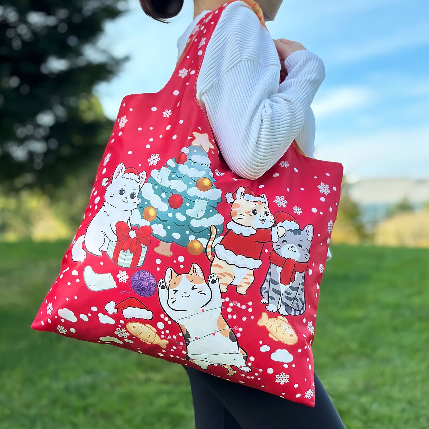 Wrapables Christmas Holiday AllyBag Collection Reusable Shopping Bag