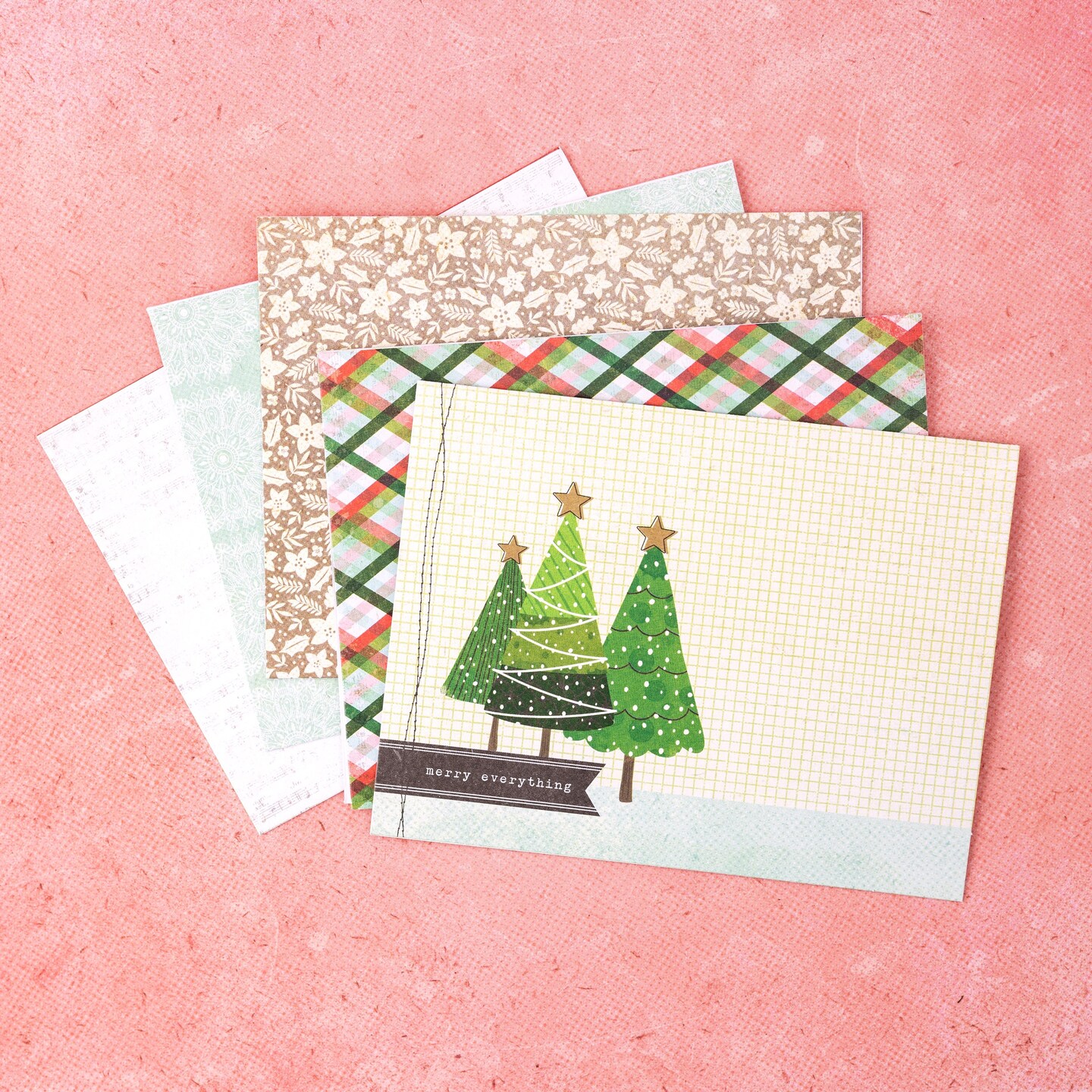 American Crafts A2 Cards W/Envelopes (4.375"X5.75") 40/Box-Vicki Boutin Evergreen & Holly