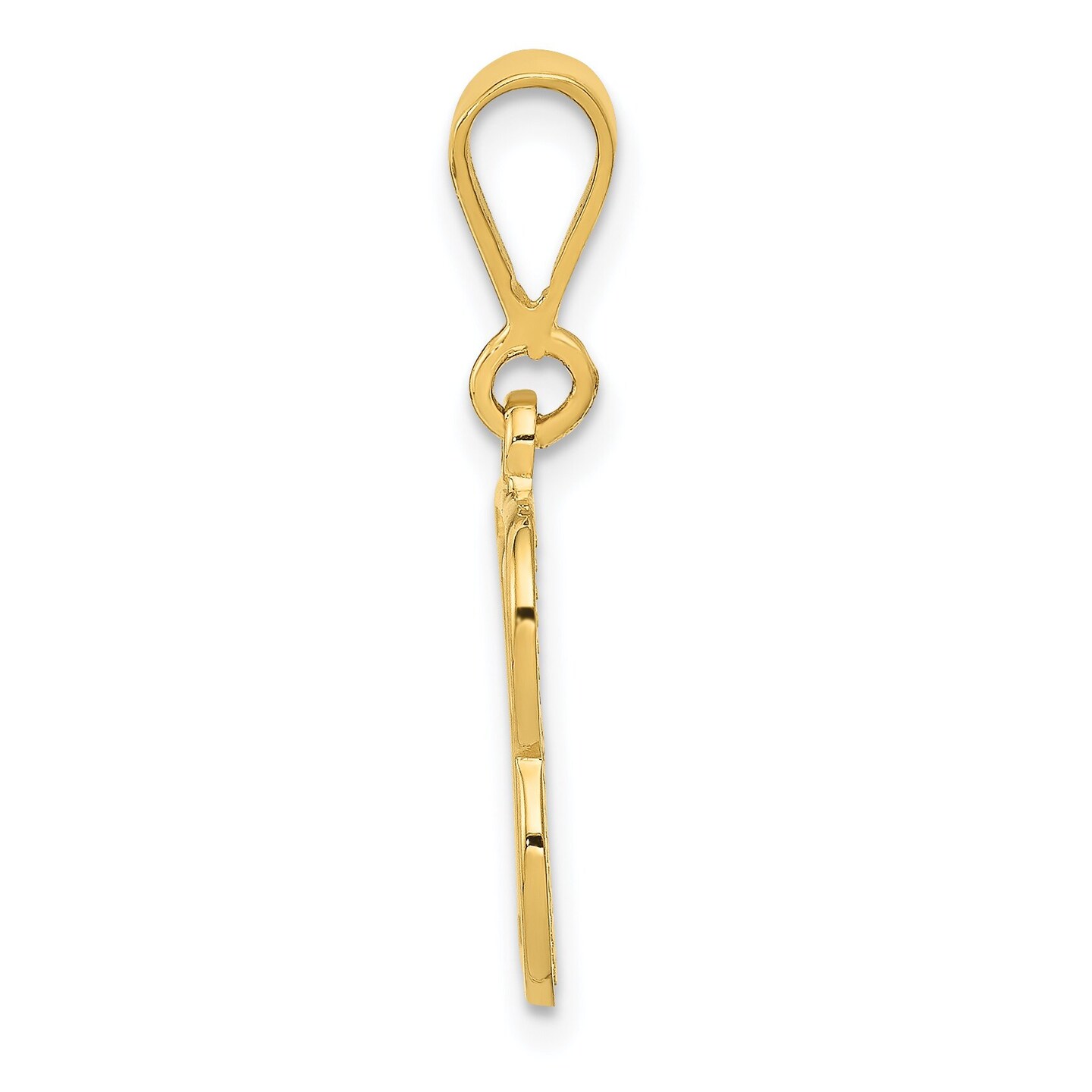 14K Yellow Gold Initial B Charm Letter Pendant Jewelry 26mm x 15mm
