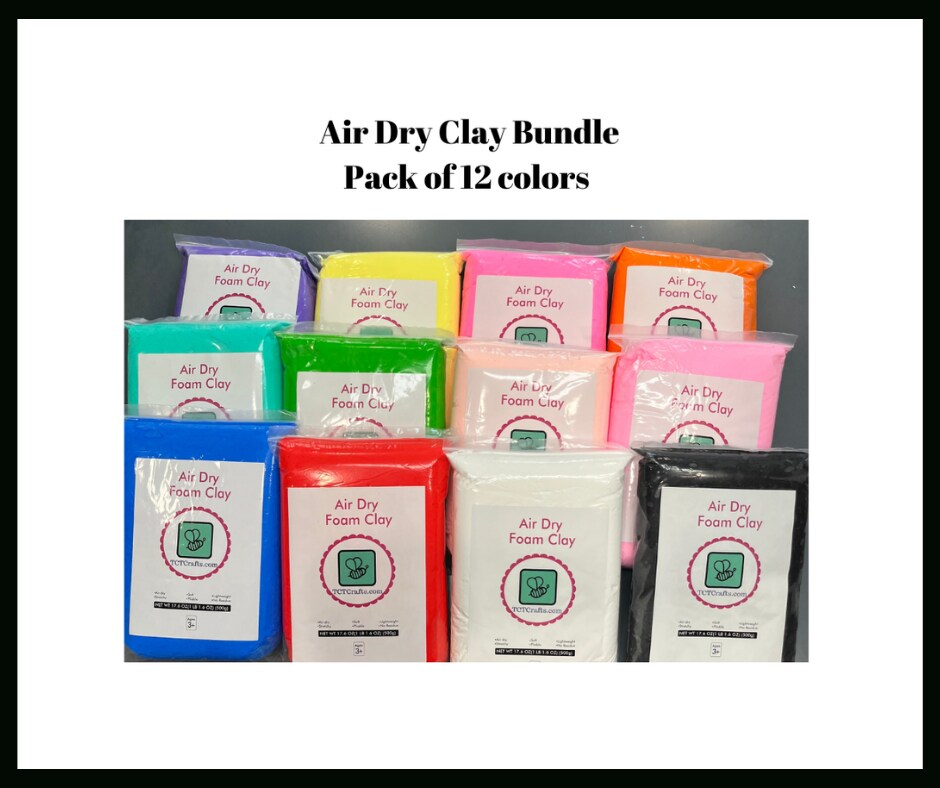 Air Dry Foam Clay Bundle-12 Colors TCT1524-BUNDLE