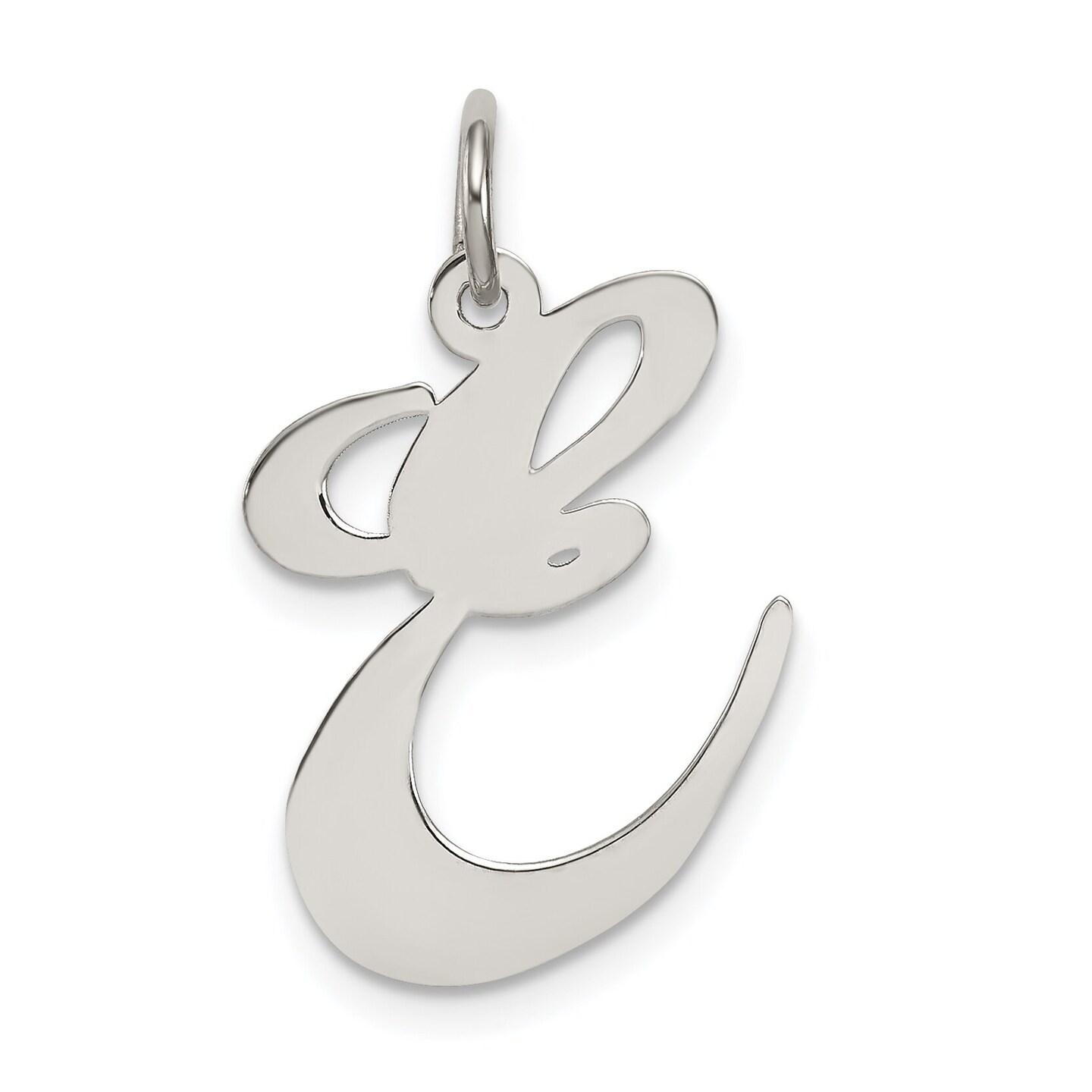 Sterling Silver Large Script Initial Letter E Charm Jewerly 21mm x 17mm