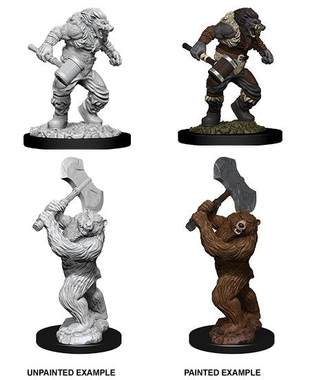 D&#x26;D Nolzur&#x27;s Marvelous Unpainted Miniatures: Wereboar &#x26; Werebear (2)