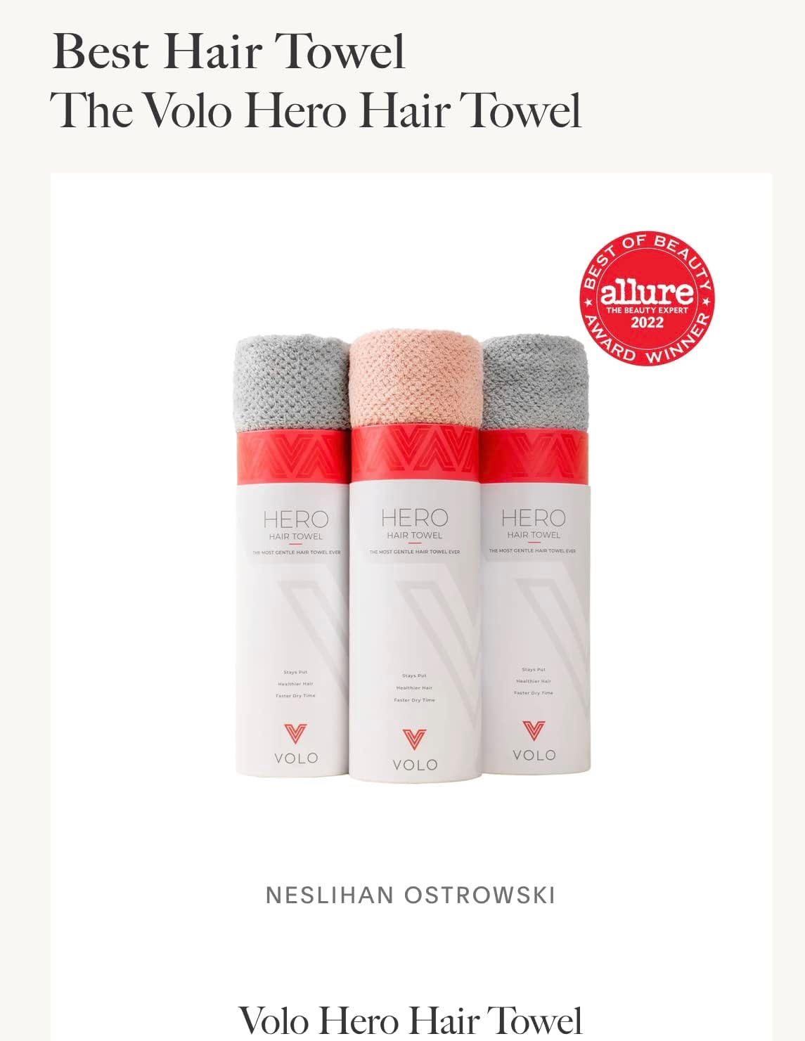 VOLO Hero Hair Towel- Cloud Pink