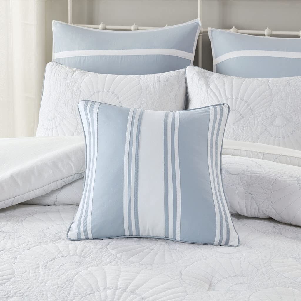 Harbor House   Crystal Beach Pieced Square Pillow White 18x18