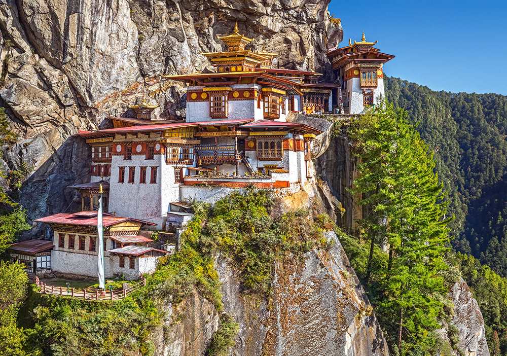 500 Piece Jigsaw Puzzle, View of Paro Taktsang, Tiger&#x27;s Nest, Puzzle of Bhutan, Himalayan Mountain Puzzle, Bhutan, Adult Puzzles, Castorland  B-53445