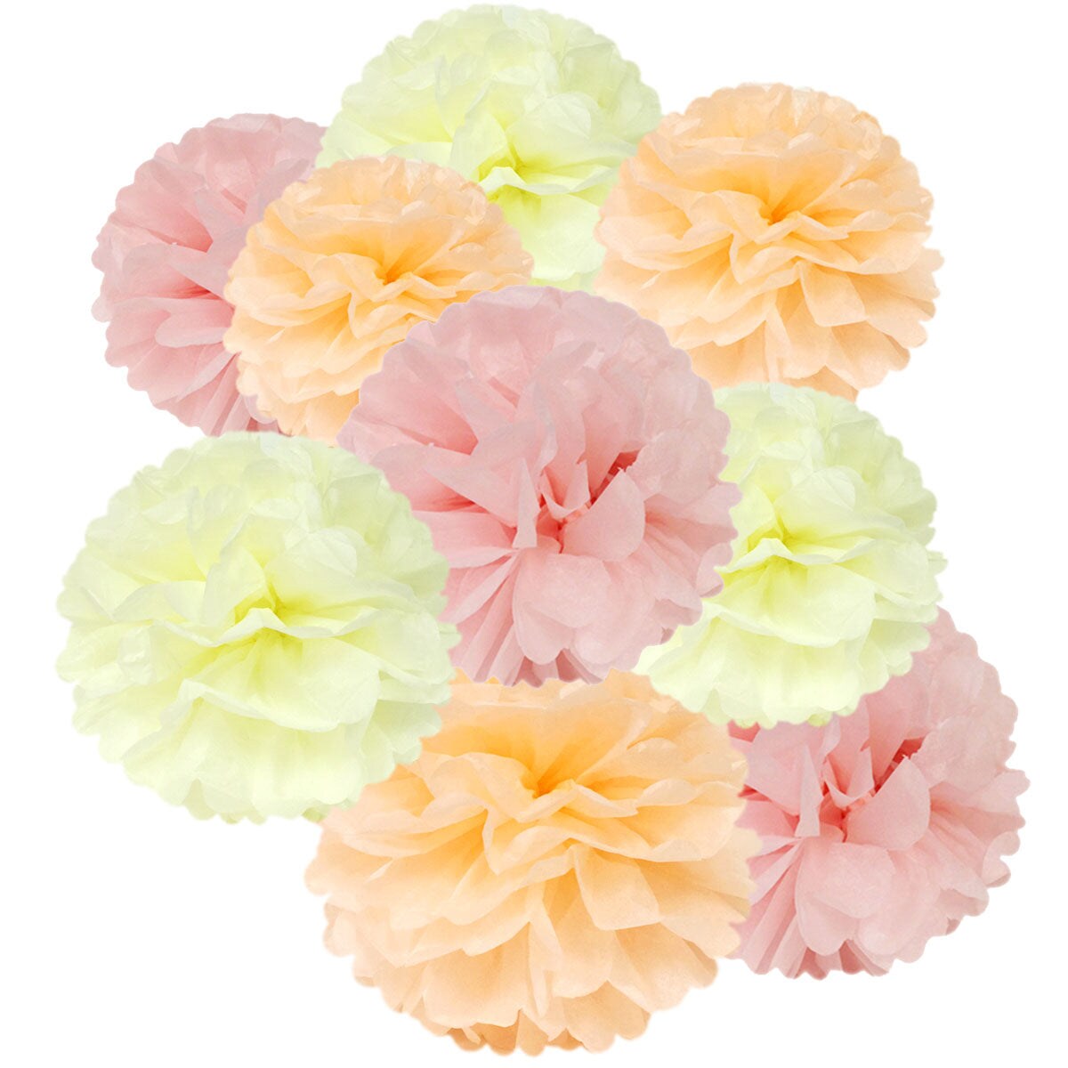 Wrapables 12 inch Set of 3 Tissue Pom Poms Party Decorations for Weddings, Birthday Parties Baby Showers and Nursery Dcor, Yellow