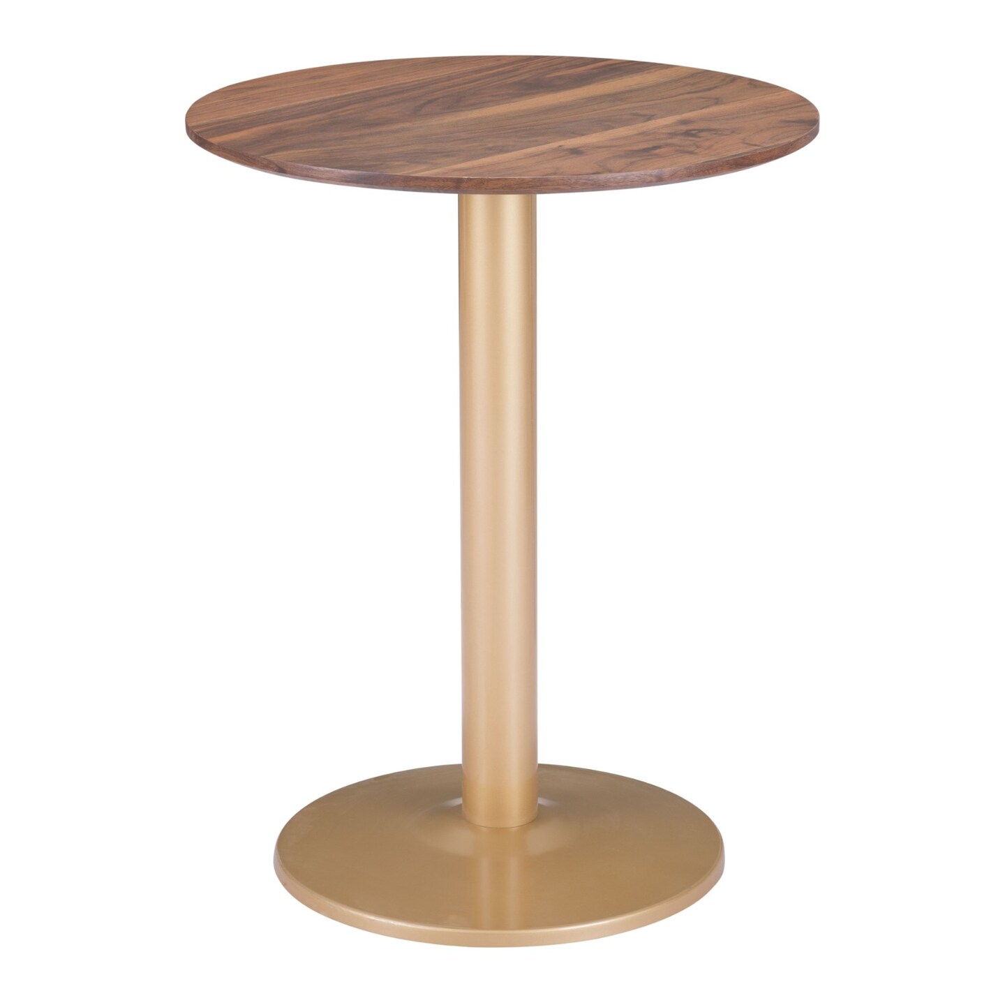 Modern Home 30&#x22; Brown and Gold Round Bistro Table