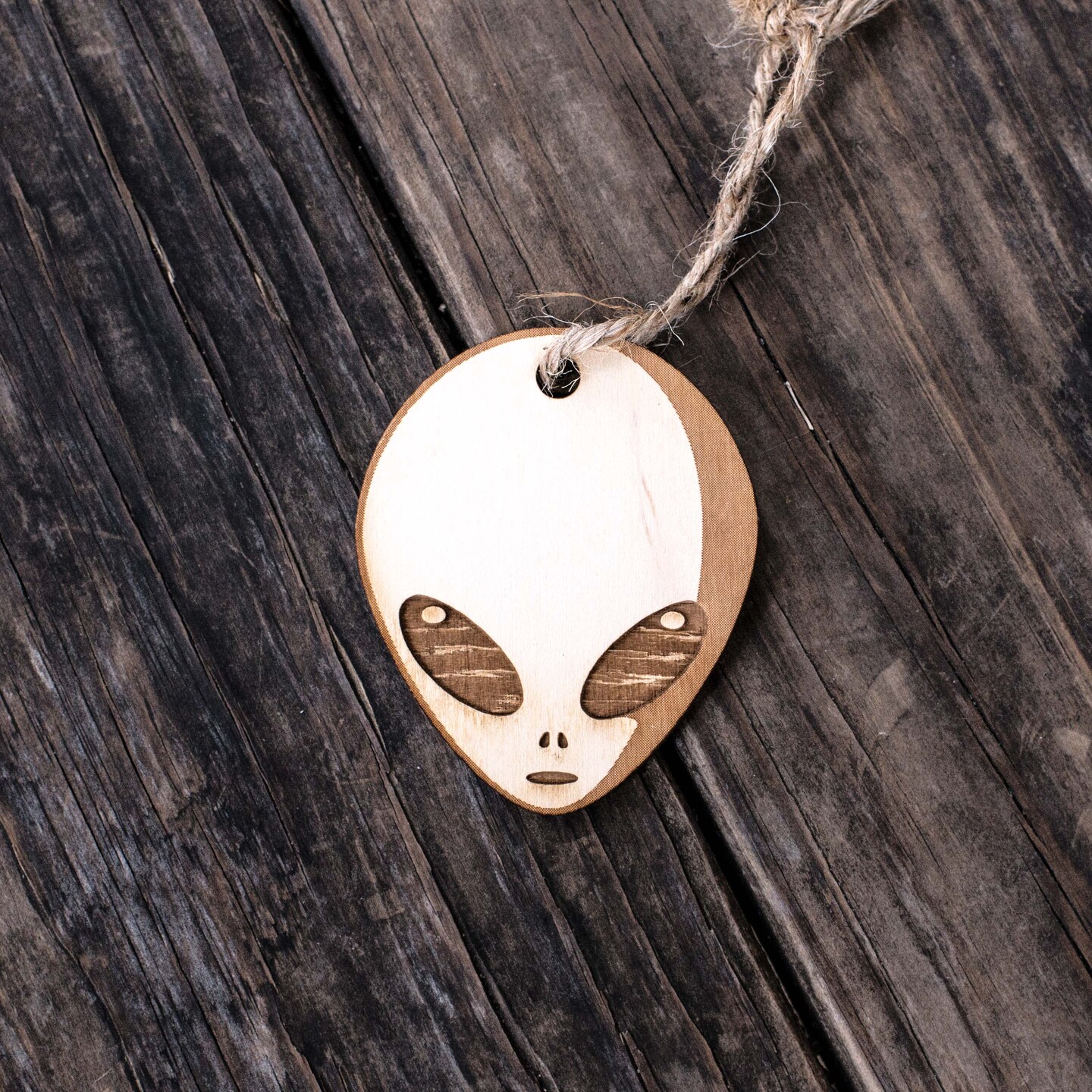 Ornament - Alien - Raw Wood 2.5x3in Ornament - Alien - Raw Wood 2.5x3in