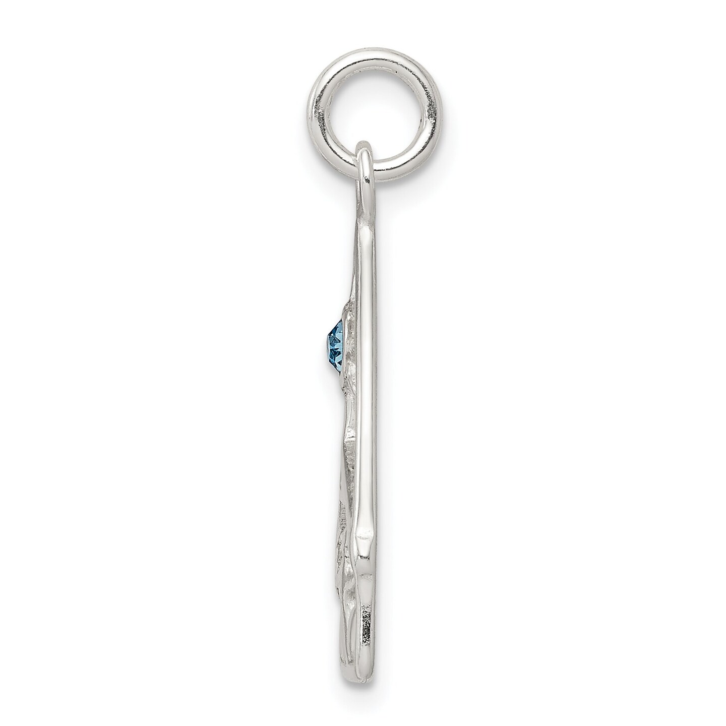 Sterling Silver  Crystal Nativity Charm 49.8mm Long X 27mm Wide Approx.